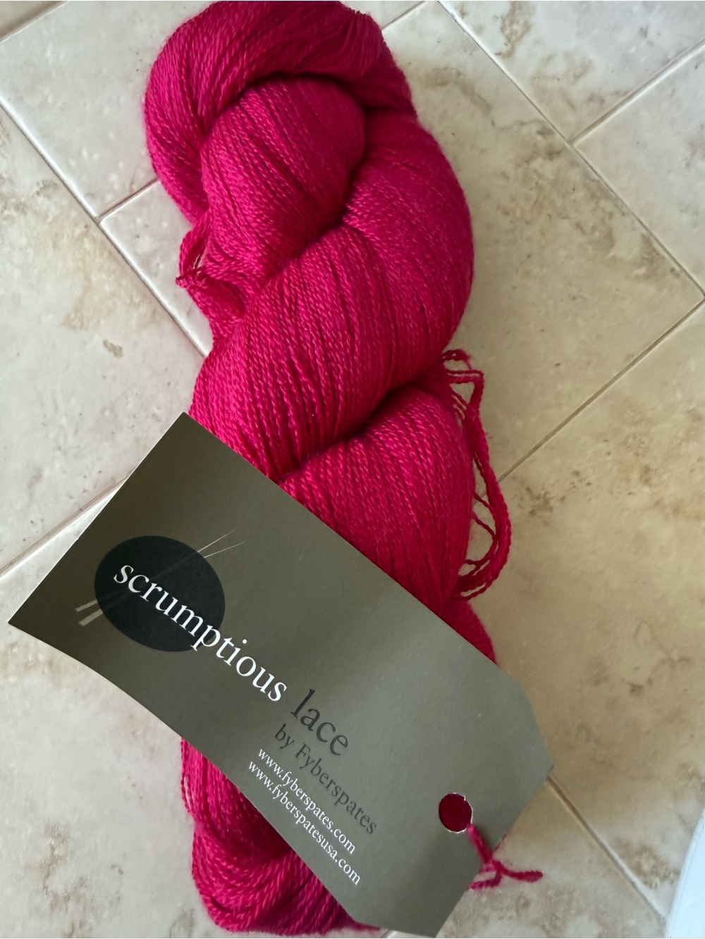 Scrumptious Lace by - Women's Scarf/Wrap Silk/Merino Blend Yarn (Hot Pink)